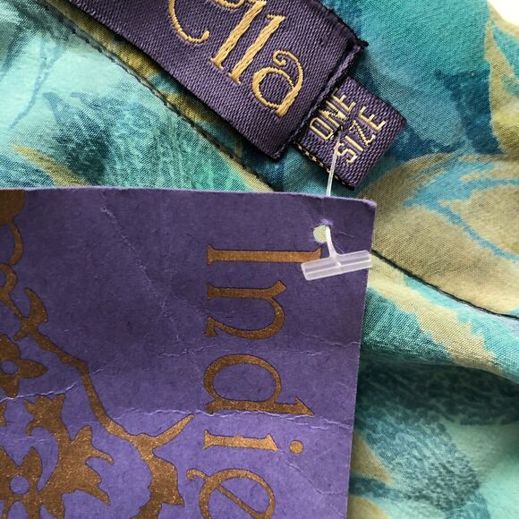 Indie Ella Silk Robe One Size Blue Green Boho Floral Beaded Sequined Kimono - Picture 5 of 16